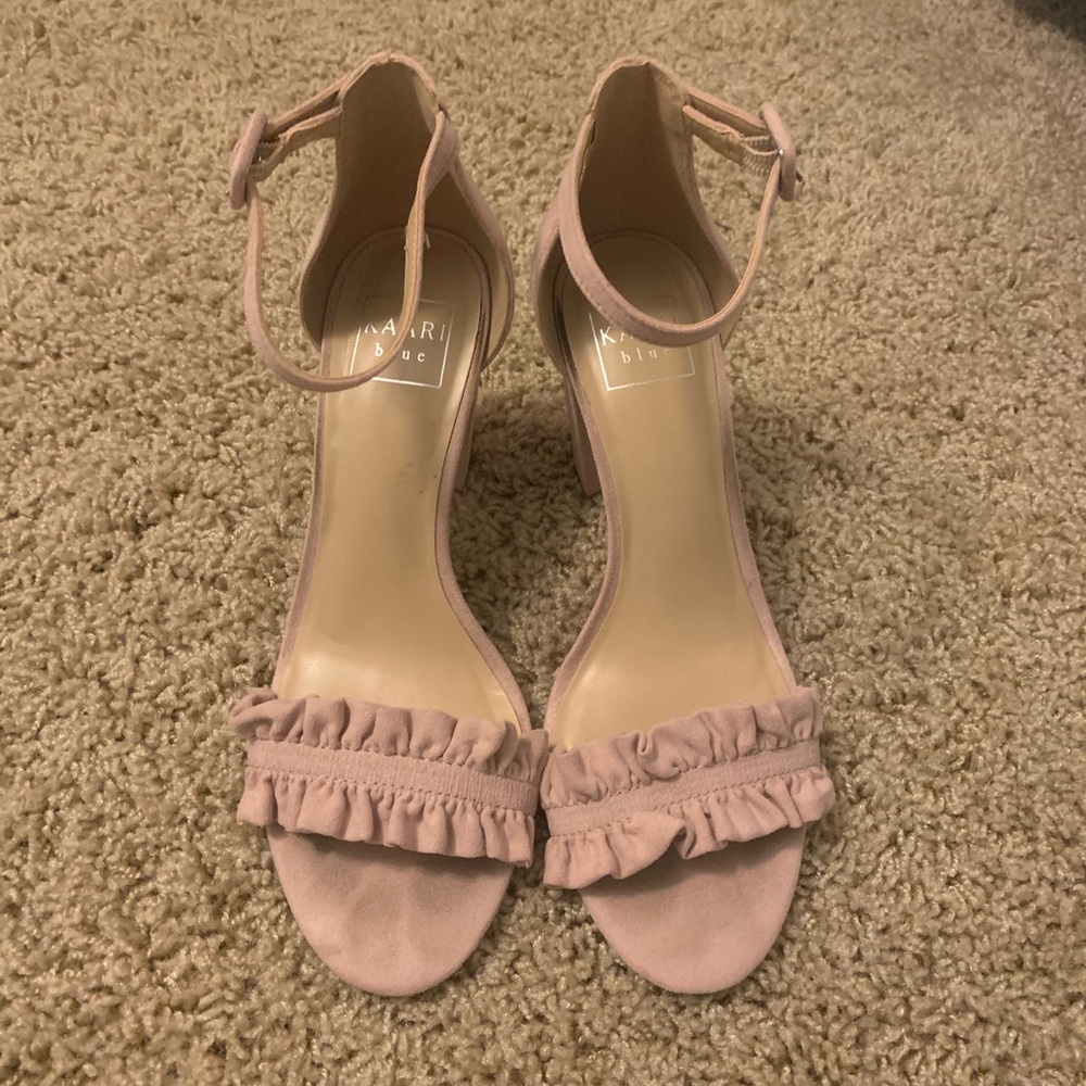 Pink ruffle heels